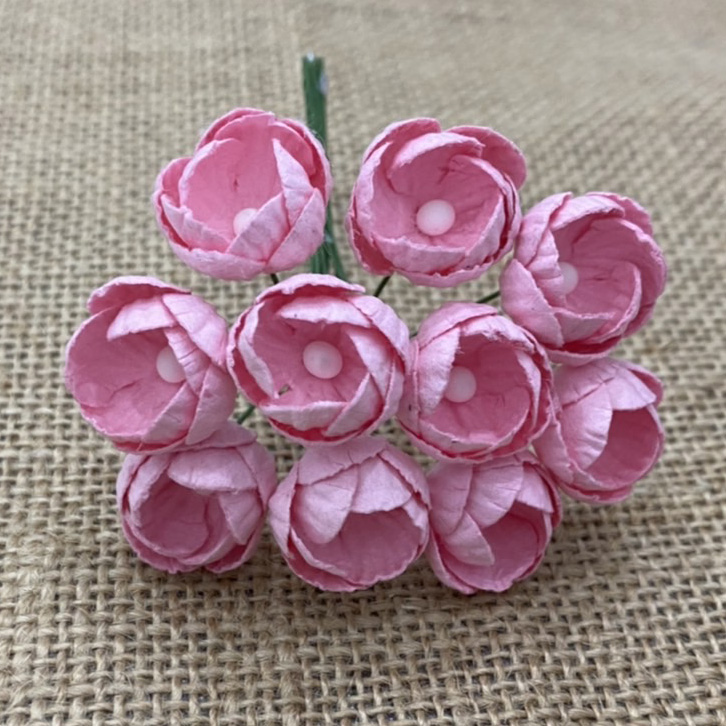 50 BABY PINK MULBERRY PAPER BUTTERCUPS